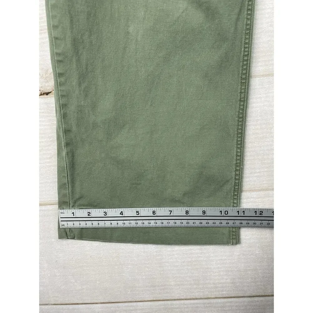 Old Navy Wide Leg Pants Womens 18 Tall Army Green Stretch High Rise Baggy